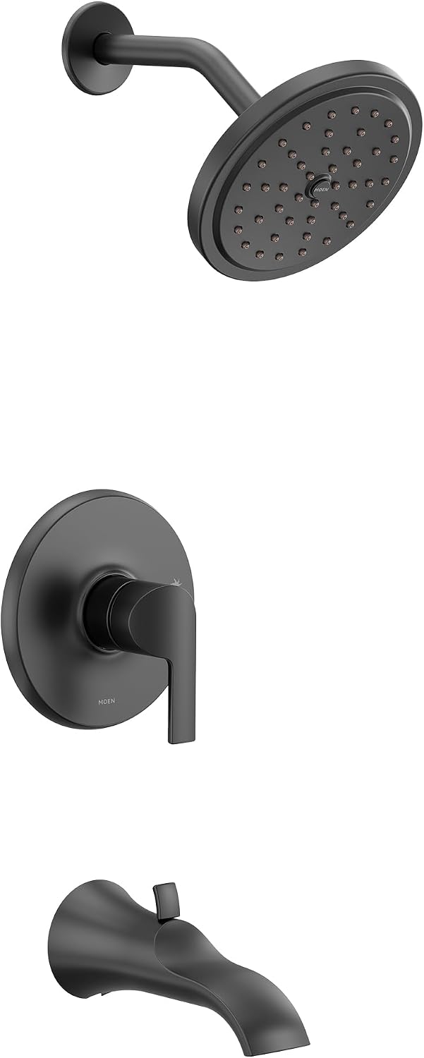 Moen UTS2203EPBL Doux Collection M-CORE 2-Series 1-Handle Tub and Shower Trim Kit, Valve Required, Matte Black