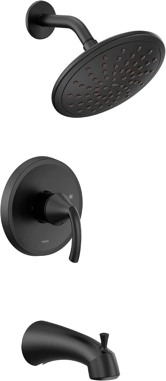 Moen UT2843EPBL Glyde M-CORE 2-Series 1-Handle Tub and Shower Trim Kit, Valve Required, Matte Black
