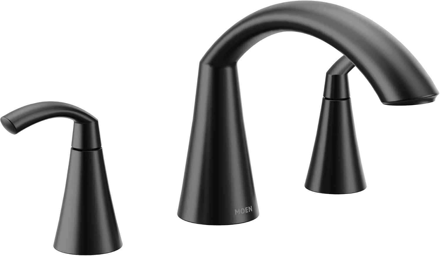 Moen T373BL Glyde Two-Handle High Arc Roman Tub Faucet, Matte Black