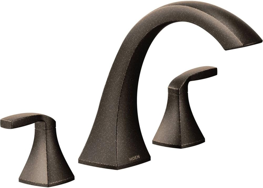 Moen T693ORB Voss 2-Handle Deck Mount Roman Tub Faucet Trim Kit, Valve Required, Oil Rubbed Bronze