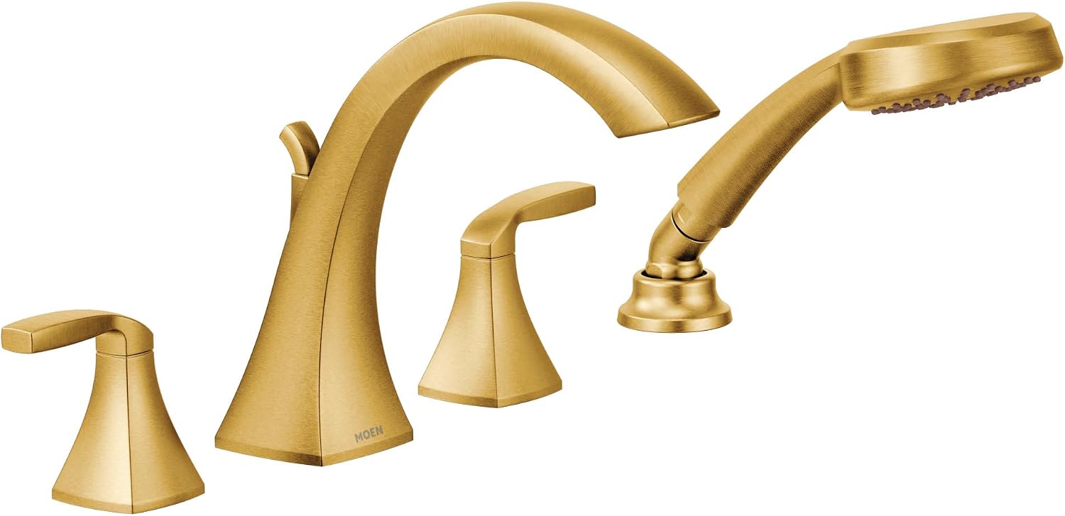 Moen Voss Roman Tub Faucet with Handshower, Valve Required, Brushed Gold, T694BG