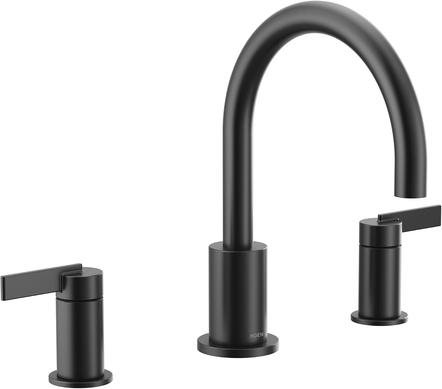 Moen T6223BL Cia 2-Handle High-Arc Deck Mount Roman Tub Faucet Trim Kit, Valve Required, Matte Black Matte Black with Optional Brushed Gold Accents