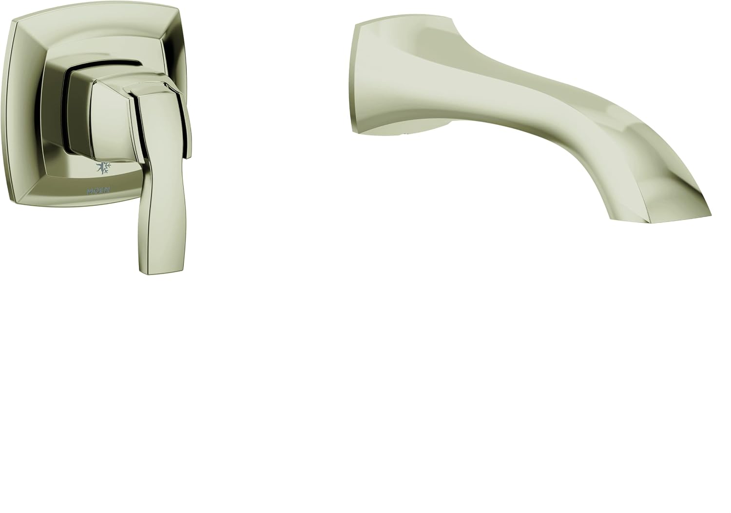 Voss Polished Nickel Single Handle Wall Mount Tub Filler High Flow Tub Faucet with 10" Spout Reach, WT691NL