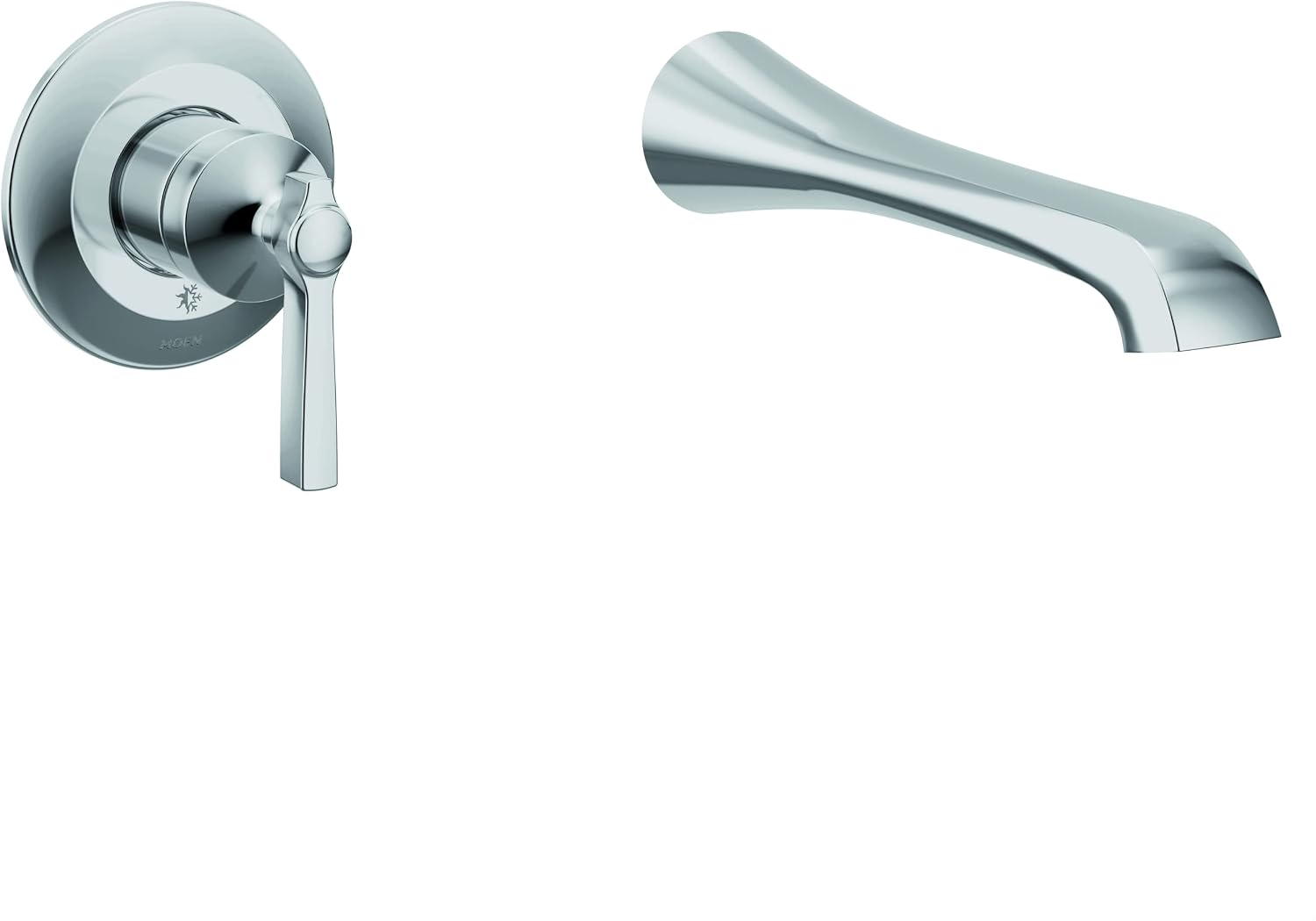 Flara Chrome Single Handle Wall Mount Tub Filler High Flow Tub Faucet with 10" Spout Reach, WTS921