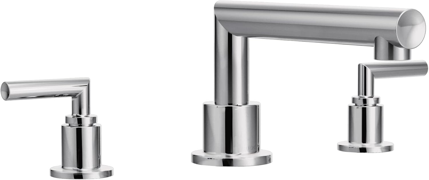 Moen TS93003 Arris 2-Handle Deck Mount Modern Roman Tub Faucet Trim Kit, Valve Required, Chrome