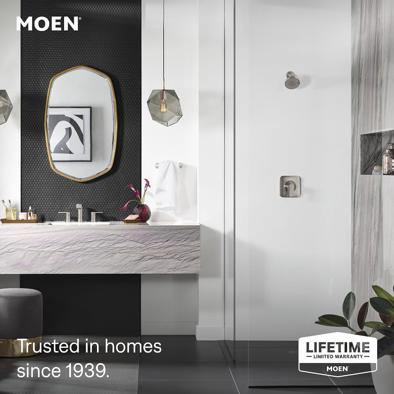 Moen T2471 Genta LX Chrome Posi-Temp Shower Trim Kit, Valve Required