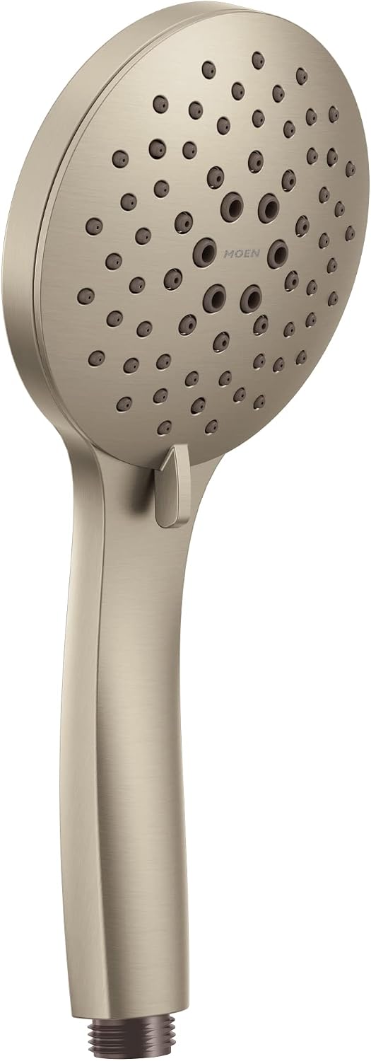 Moen Brushed Nickel 189315BN Replacement Eco-Performance Handshower, 4-3/8 in Diameter Spray Head, 1.75 GPM, 5 Function Spray