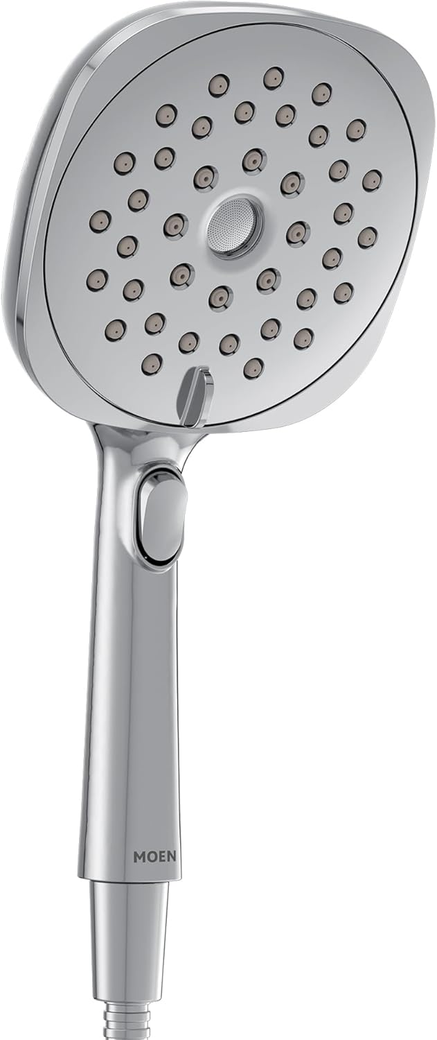 Moen Verso Eco-Performance Infiniti Dial Square Handheld Shower, 5-Inch Diameter Spray Head, Chrome, 220H5EP
