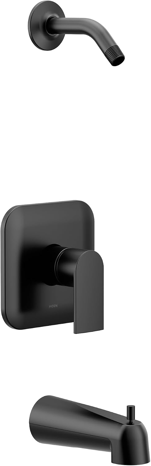 Moen Genta LX M-CORE 2-Series Shower Trim Kit with Handle, Arm and Tub Spout, Valve and Showerhead Required, Matte Black, UT2473NHBL