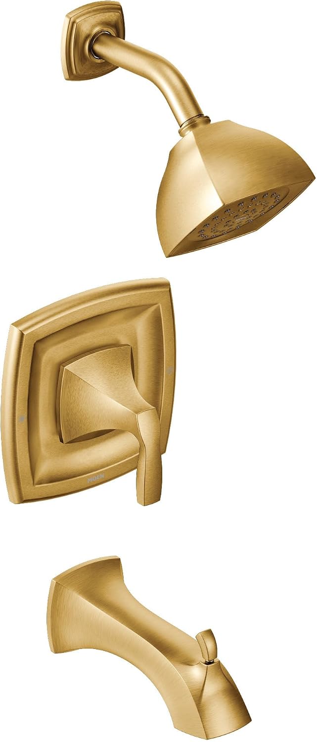 Moen Voss Brushed Gold Posi-Temp Pressure Balancing Tub and Shower Trim Kit, Valve Required, T2693BG