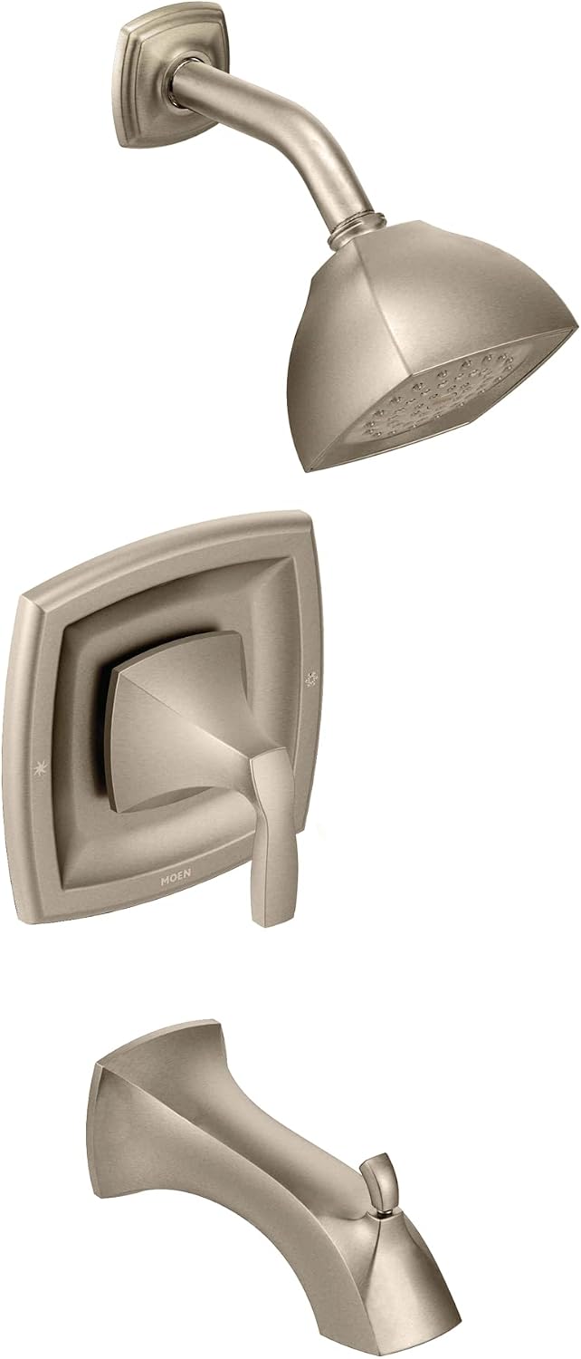 Moen Voss Brushed Nickel Posi-Temp Pressure Balancing Tub and Shower Trim Kit, Valve Required, T2693BN