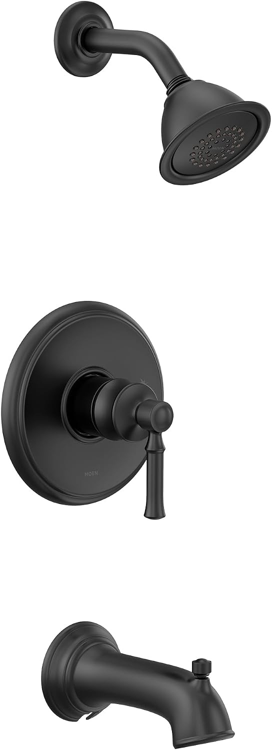 Moen UT2183EPBL Dartmoor M-CORE 2-Series Eco Performance 1-Handle Tub and Shower Trim Kit, Valve Required, Matte Black