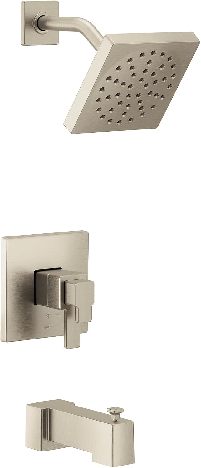 Moen 90 Degree Brushed Nickel M-CORE 4-Series Thermostatic Tub and Shower Trim, Valve Required, UTS4713BN
