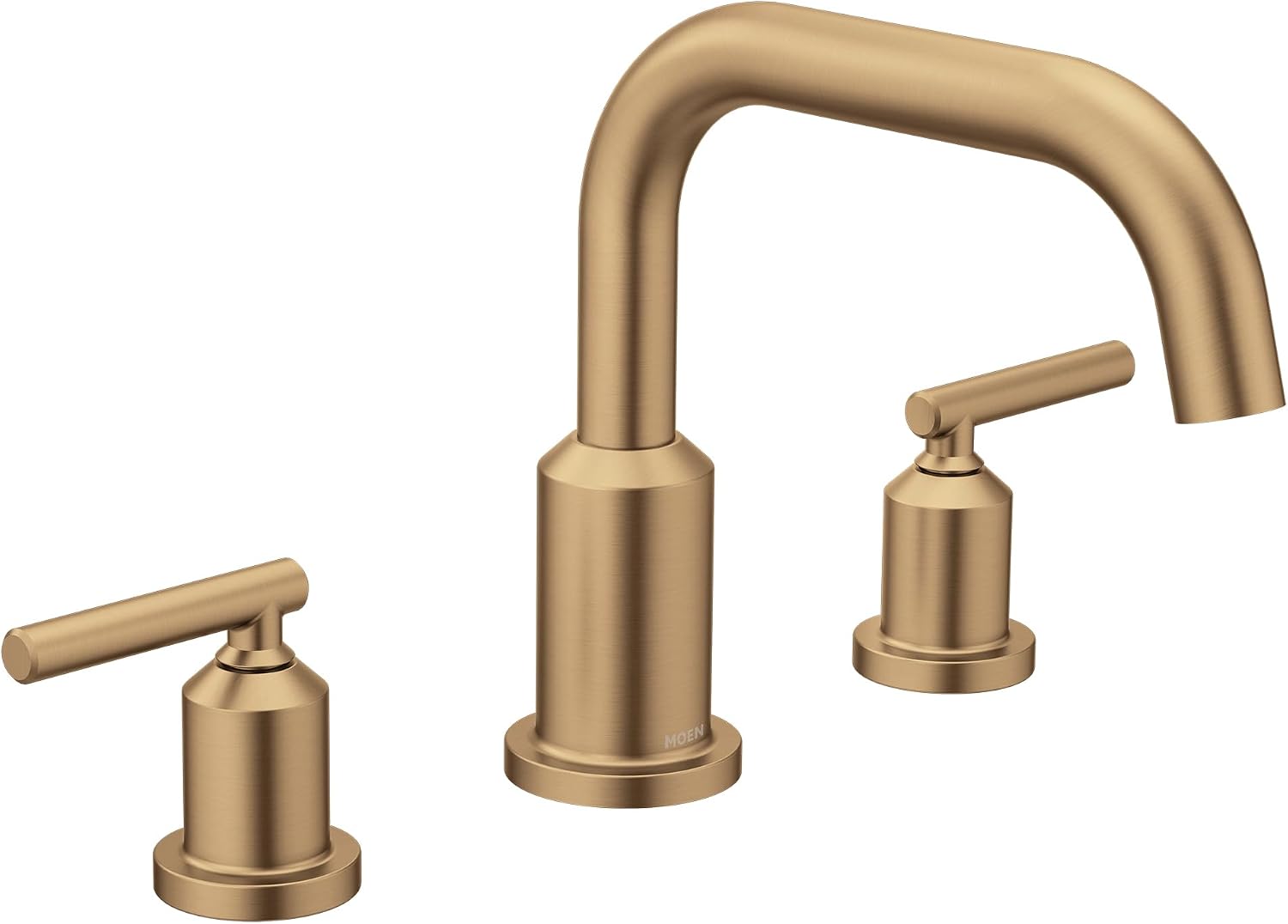 Moen Gibson Two-Handle Deck Mounted Modern Roman Tub Faucet, Valve Required, Bronzed Gold, T961BZG