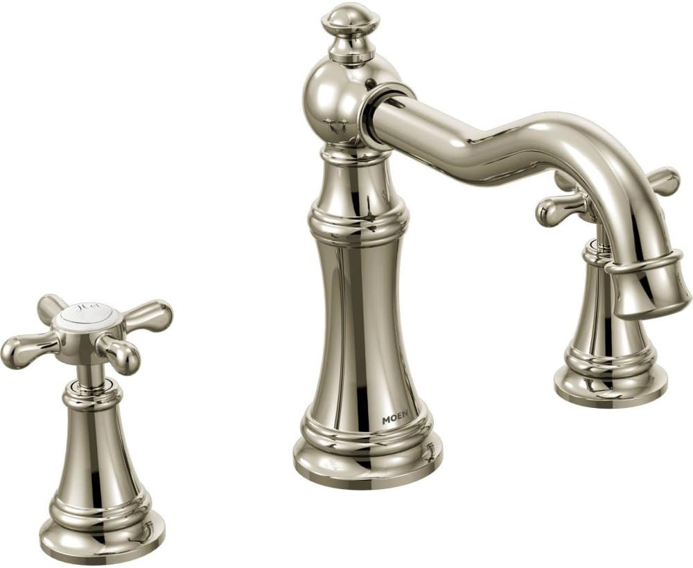 Moen TS22101NL Weymouth Two-Handle High Arc Roman Tub Faucet Trim only, Nickel