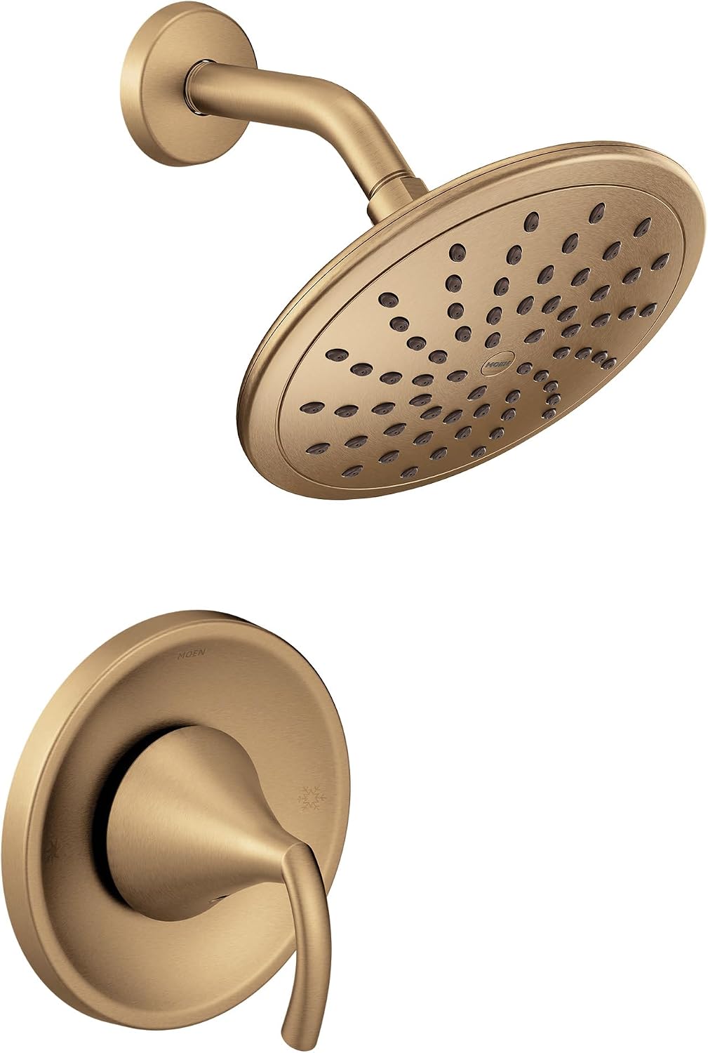 Moen Glyde Bronzed Gold Eco-Performance Shower System with Rainshower Showerhead and Shower Handle, Valve Required, T2842EPBZG