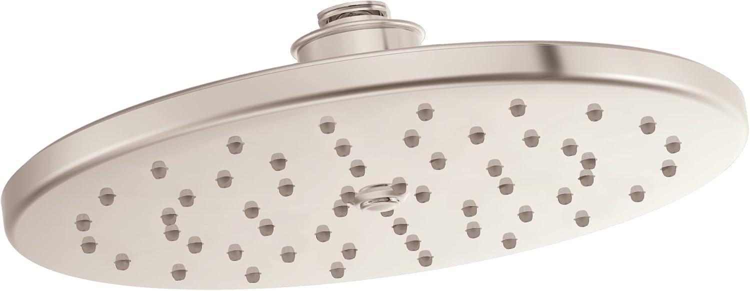 Moen S112EPNL 10-Inch Single Function Eco-Performance Rainshower Showerhead with Immersion Rainshower Technology, Polished Nickel