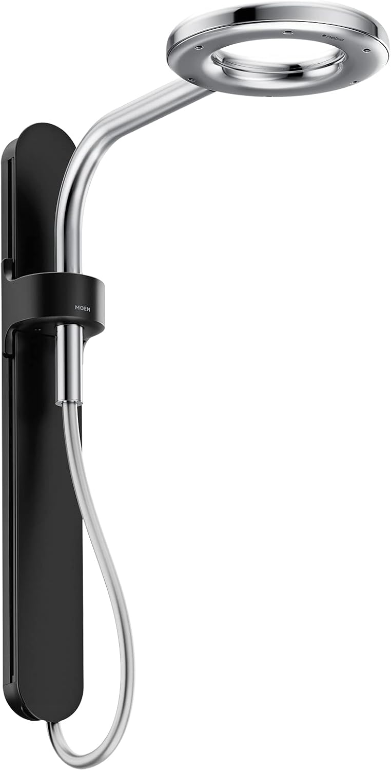 Moen N214R0BLC Spa Shower Rainshower, Matte Black/Chrome