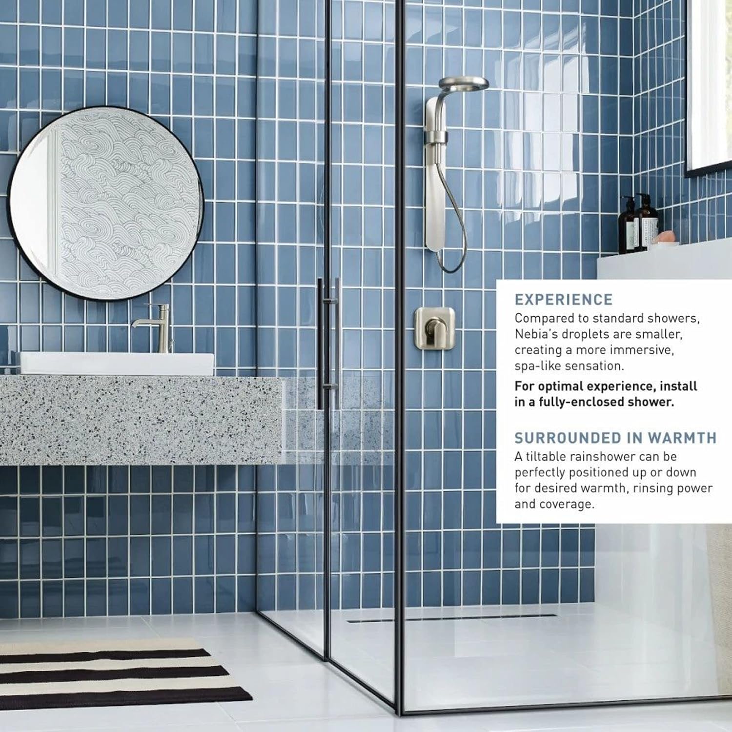 Moen N214R0BLC Spa Shower Rainshower, Matte Black/Chrome