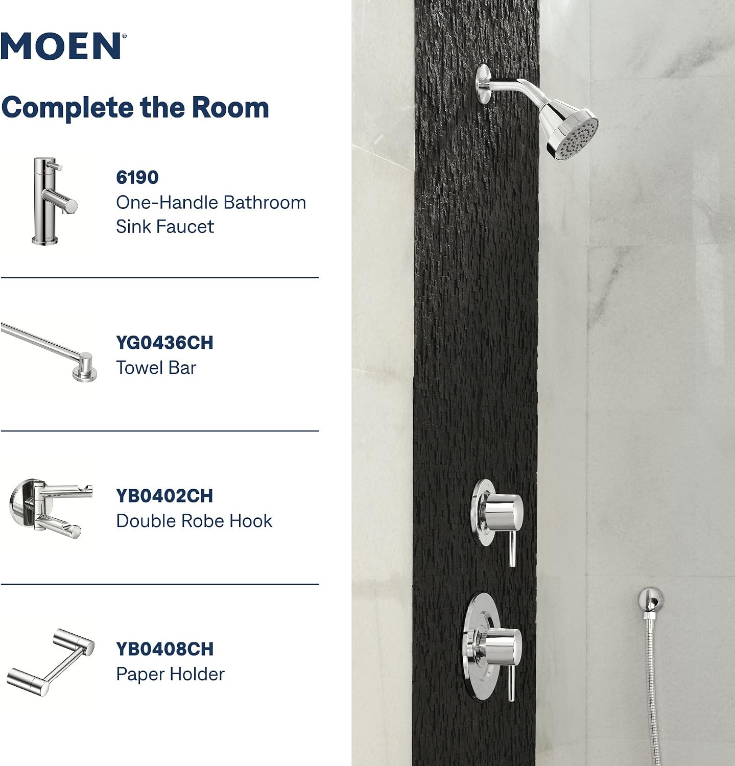 Moen Align Tub & Shower Trim Kit, Valve Required, Chrome, T2193EP
