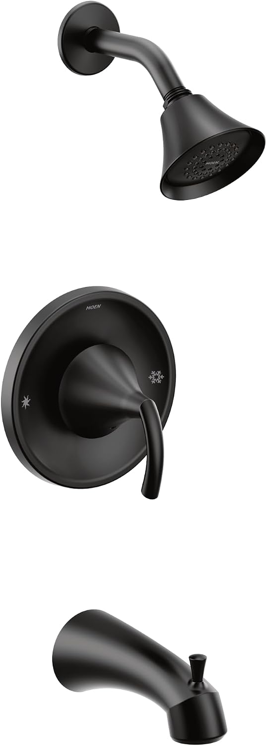 Moen T2743BL Glyde Posi-Temp Tub/Shower Faucet Trim, Valve Required, Matte Black