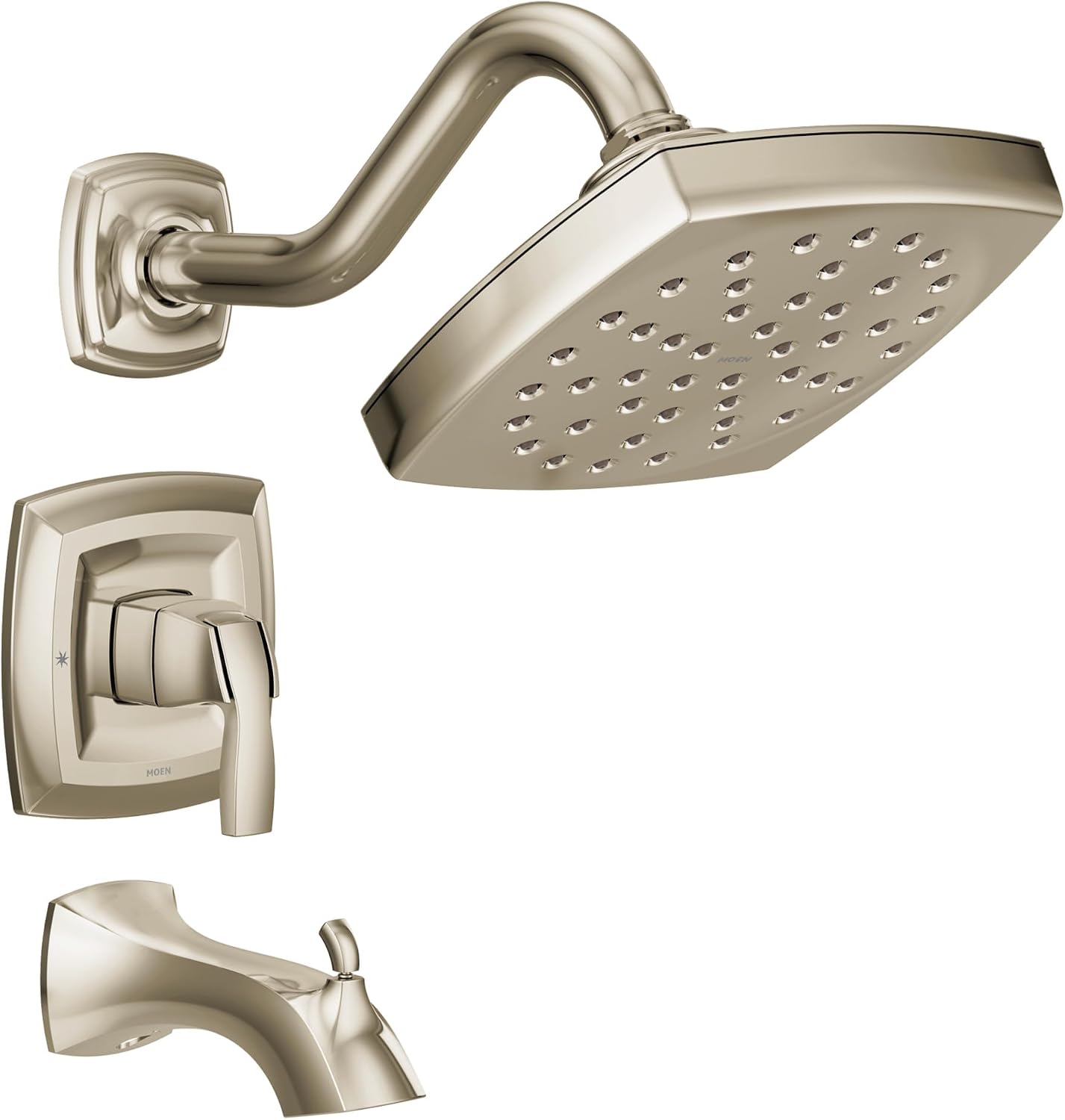 Moen UT3693NL Voss M-CORE 3-Series 1-Handle Tub and Shower Trim Kit, Valve Required, Polished Nickel