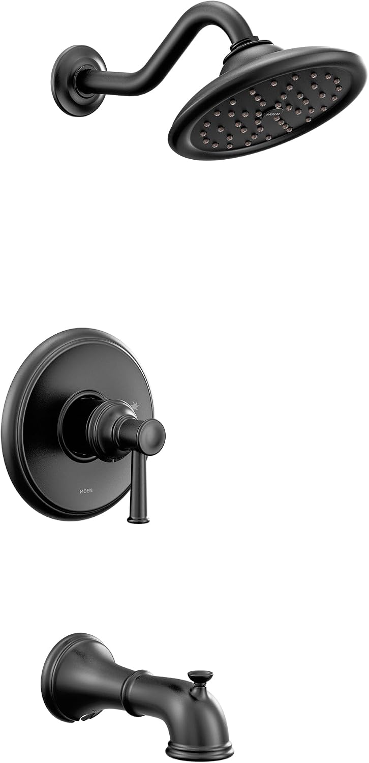 Moen UT2313EPBLBelfield M-CORE 2-Series 1-Handle Tub and Shower Trim Kit with Eco-Performance Showerhead, Valve Required Matte Black