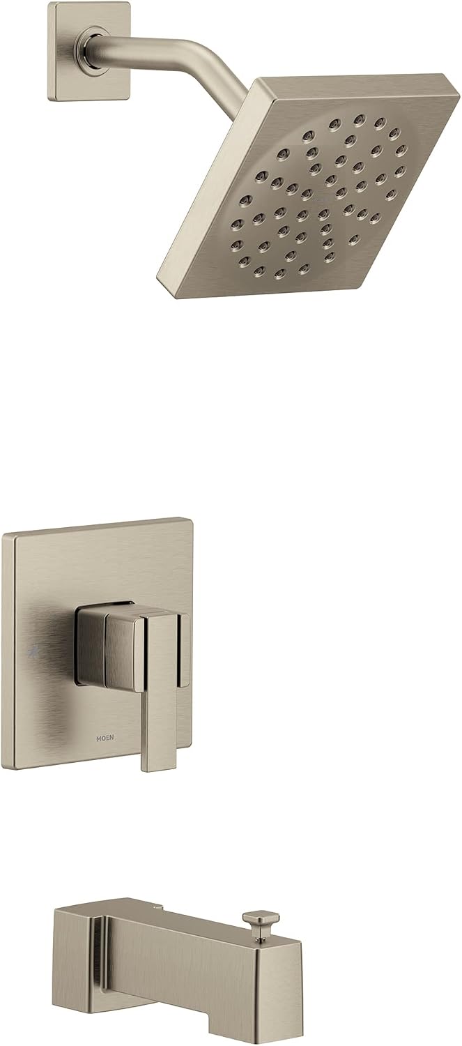 Moen UTS3713EPBN 90 Degree M-CORE 3-Series 1-Handle Eco-Performance Tub and Shower Trim Kit, Valve Required, Brushed Nickel