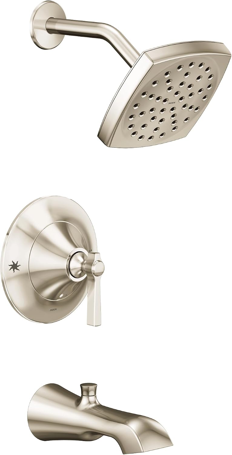 Moen TS2913NL Flara Posi-Temp Pressure Balancing Tub and Shower Trim Kit, Valve Required, Polished Nickel