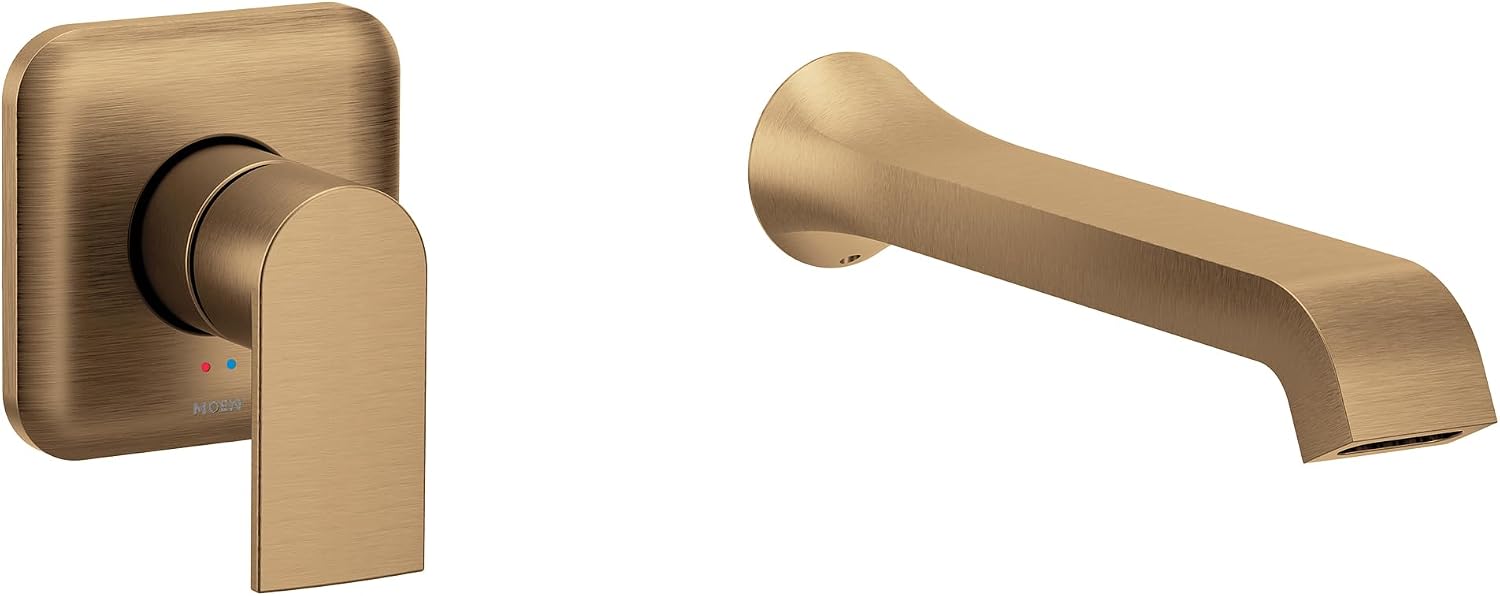 Moen Genta LX Wall Mount Tub Filler, Bronzed Gold, WT901BZG