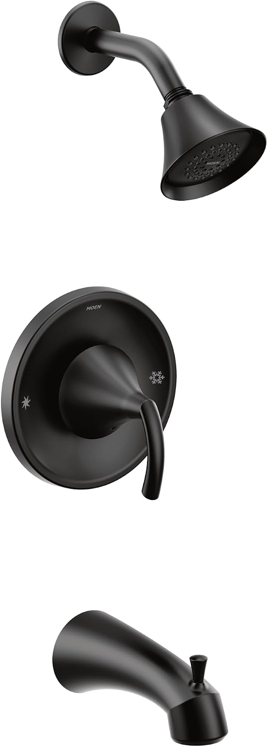 Moen T2743EPBL Glyde Posi-Temp Eco-Performance Tub/Shower Faucet Trim, Valve Required, Matte Black