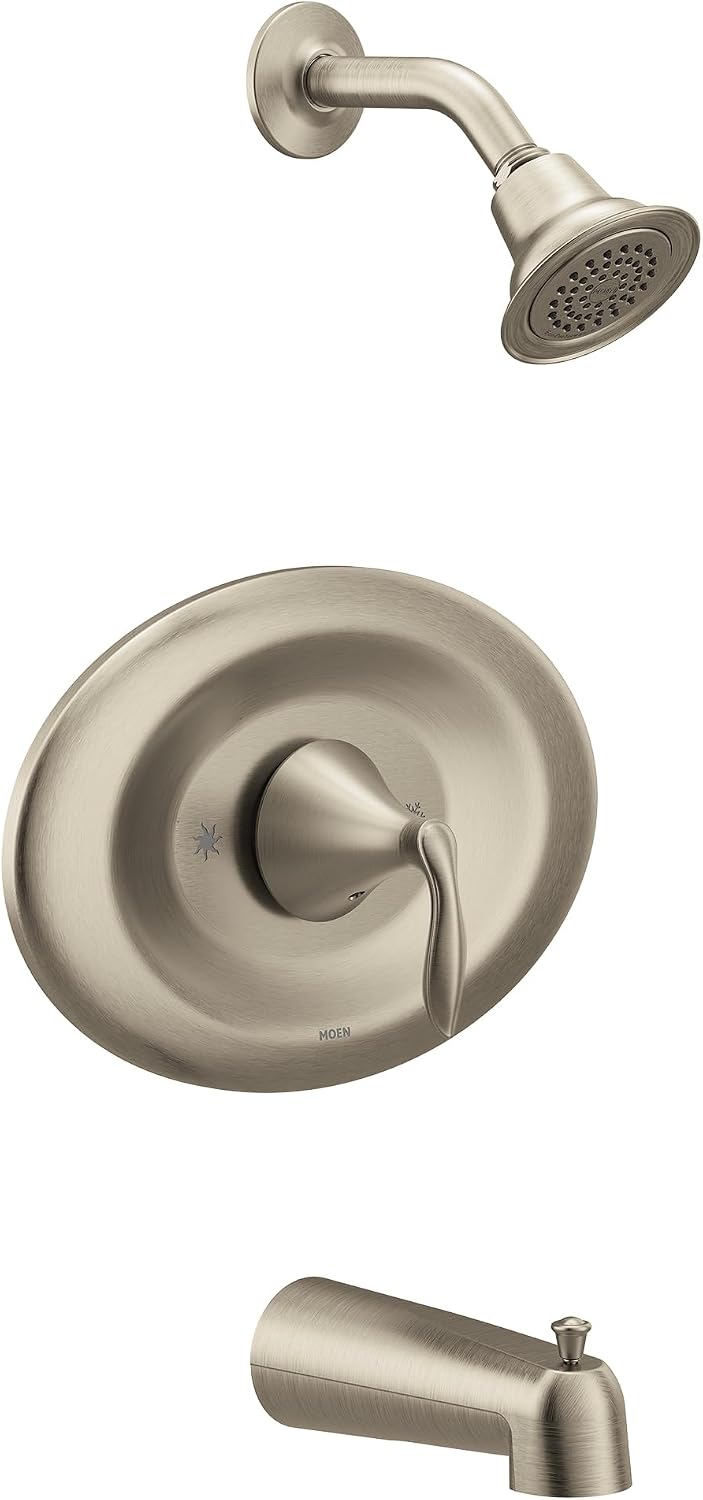 Moen T2137EPBN Eva Posi-Temp Eco-Performance Tub and Shower Trim Kit, Valve Required, Brushed Nickel