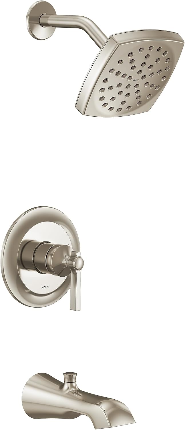 Moen UTS2913EPNL Flara M-CORE 2-Series 1-Handle Tub and Shower Trim Kit, Valve Required, Polished Nickel