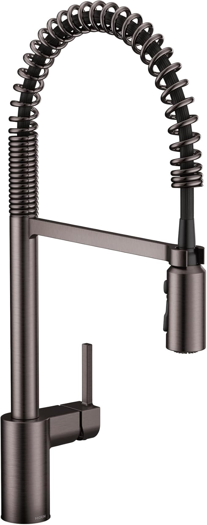 Moen Align Black Stainless One-Handle Pre-Rinse Spring Pulldown Kitchen Faucet with Pull Down Sprayer and Power Boost, Single Hole Kitchen Sink Faucet, 5923BLS