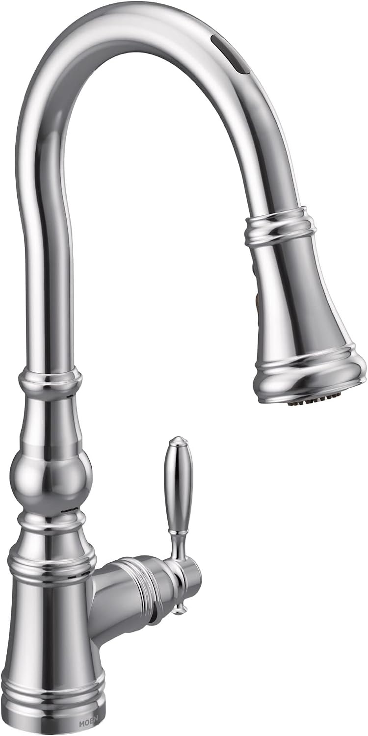 Moen Weymouth Chrome Smart Faucet Touchless Pull-Down Sprayer Kitchen Faucet with Voice and Motion Control, S73004EV2C