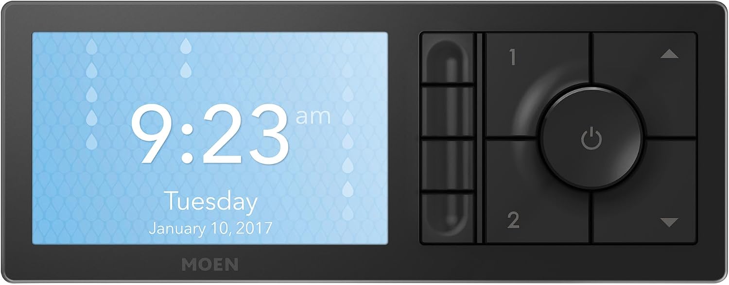 Moen Matte Black Smart Shower 4-Outlet Digital Water Controller for Thermostatic Shower Valve, TS3304BL
