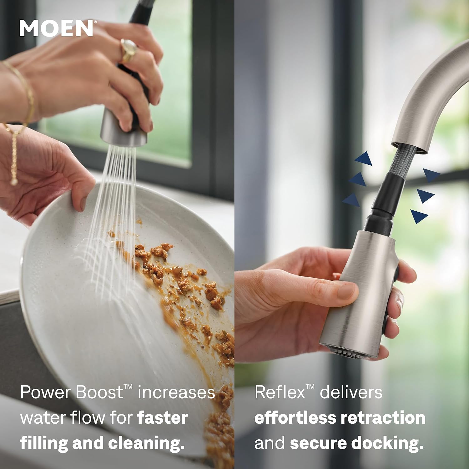 Moen Sleek Pulldown Kitchen Faucet, Spot Resist Stainless, 7864SRS