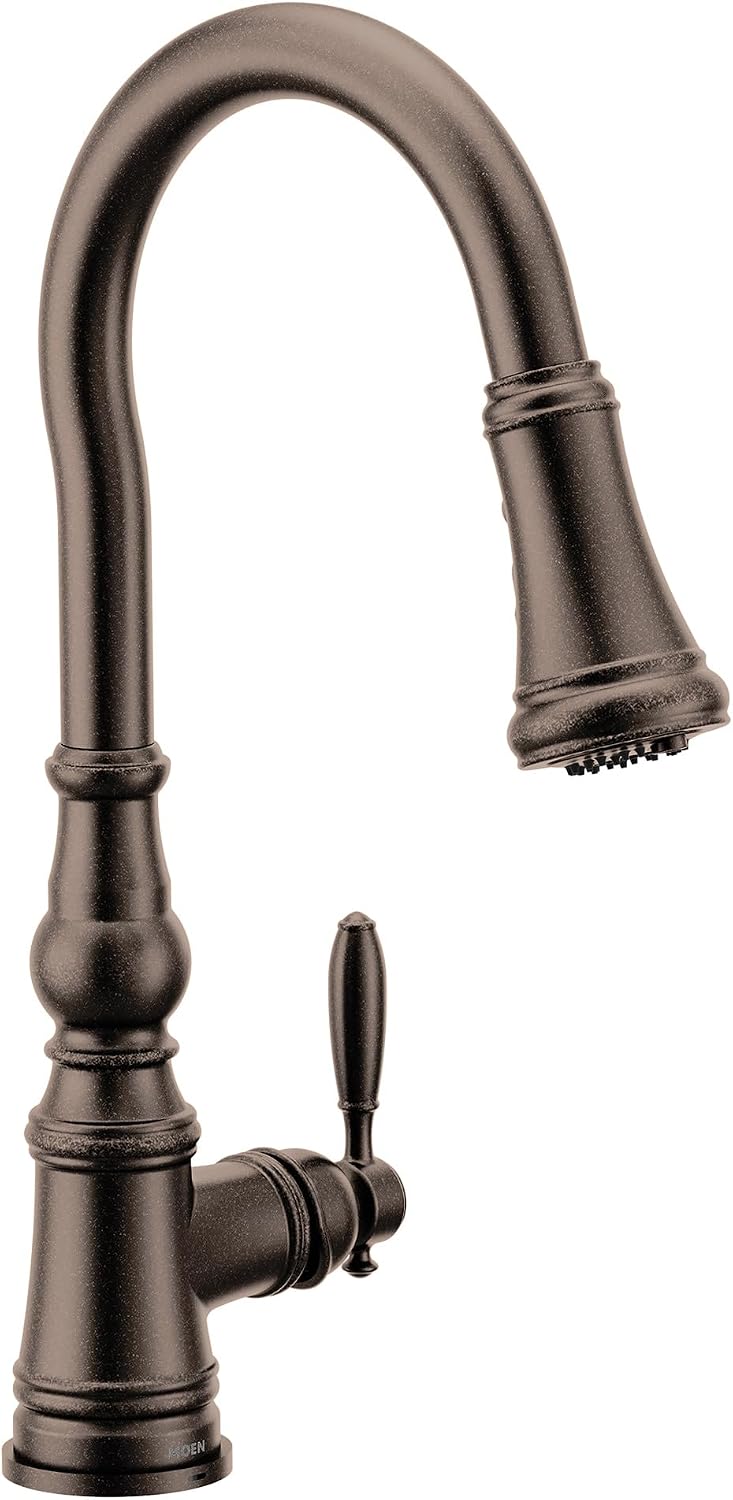 Moen Weymouth Oil-Rubbed Bronze 3-in-1 Water Filtration One-Handle Pulldown Kitchen Faucet, Water Filter for Sink Faucet Sold Separately, FS73004ORB Oil Rubbed Bronze