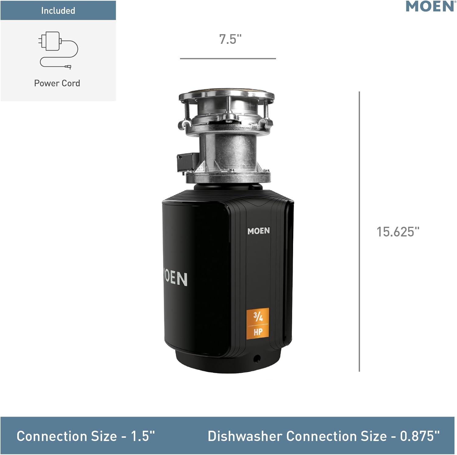 Moen GXB75C Host Series Batch Feed Garbage Disposal