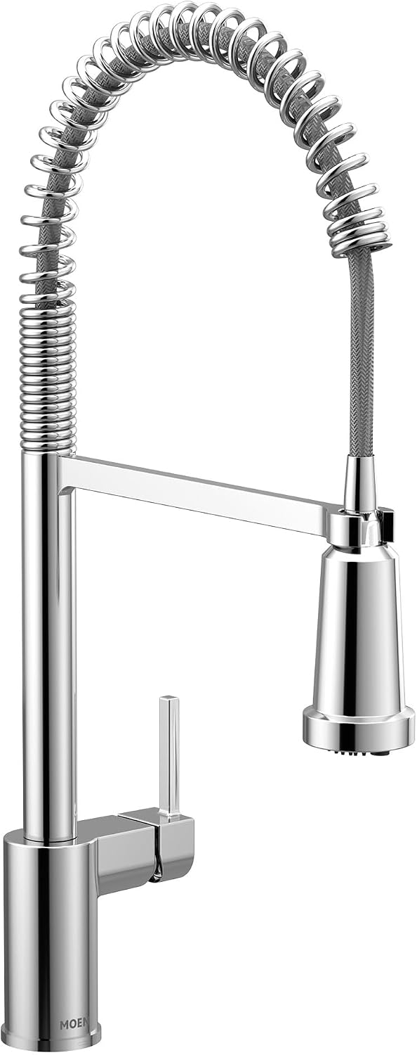 Moen Align Chrome 3-In-1 Water Filtration Pre-Rinse Spring Pull Down Kitchen Faucet, Water Filter for Sink Faucet Sold Separately, F5923