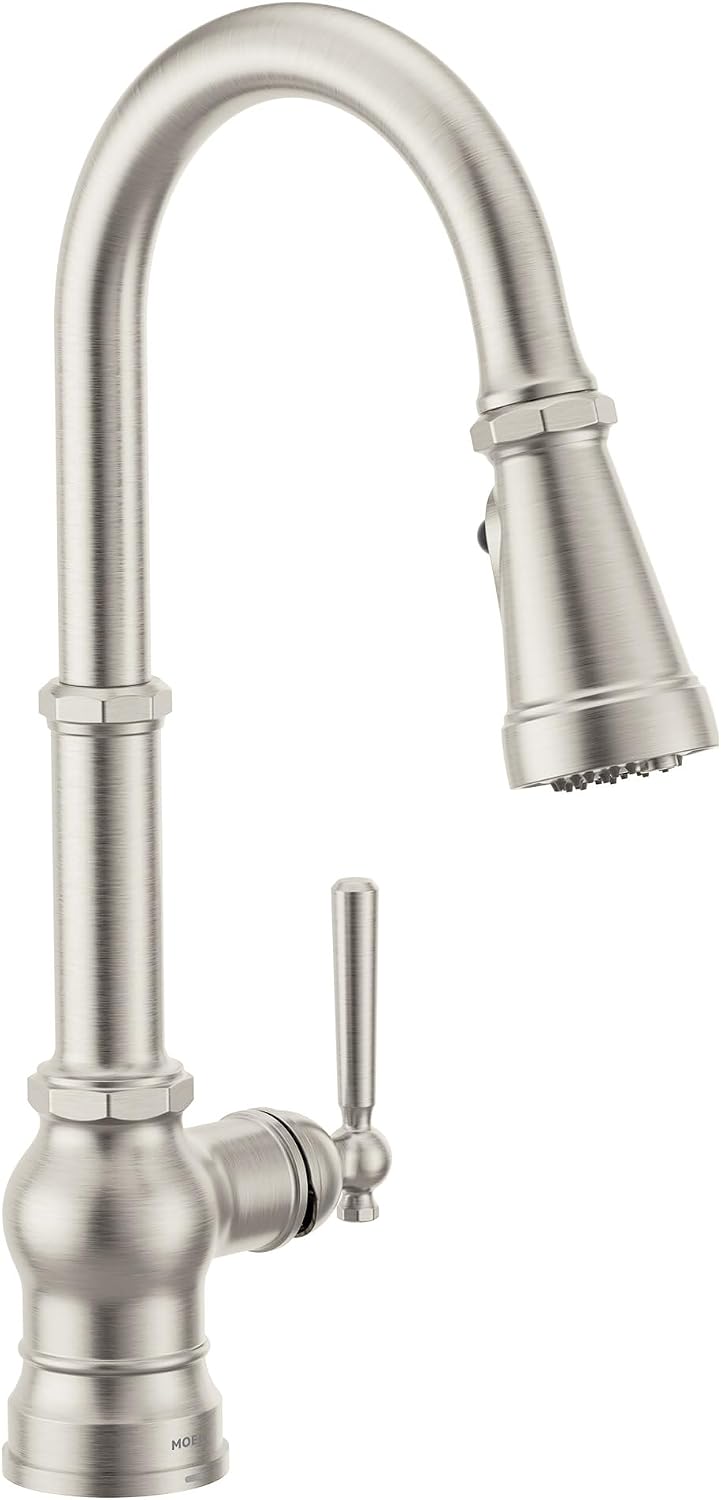 Moen Paterson Spot Resist Stainless Water Filtration One-Handle High Arc Pulldown Kitchen Faucet, Water Filter for Sink Faucet Sold Separately, FS72003SRS