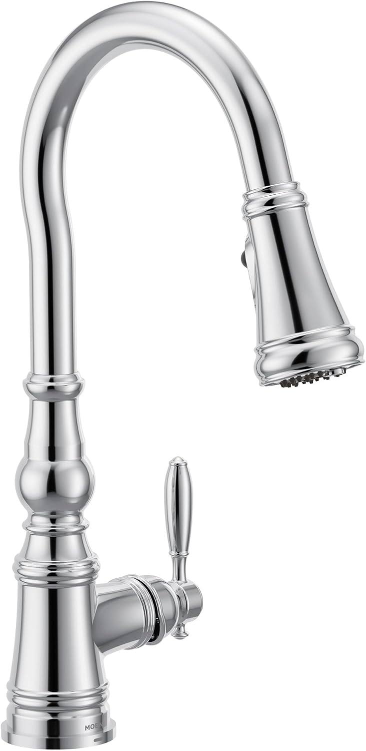 Moen Chrome Weymouth 3-in-1 Water Filtration One-Handle Pulldown Kitchen Faucet, Water Filter for Sink Faucet Sold Separately, FS73004