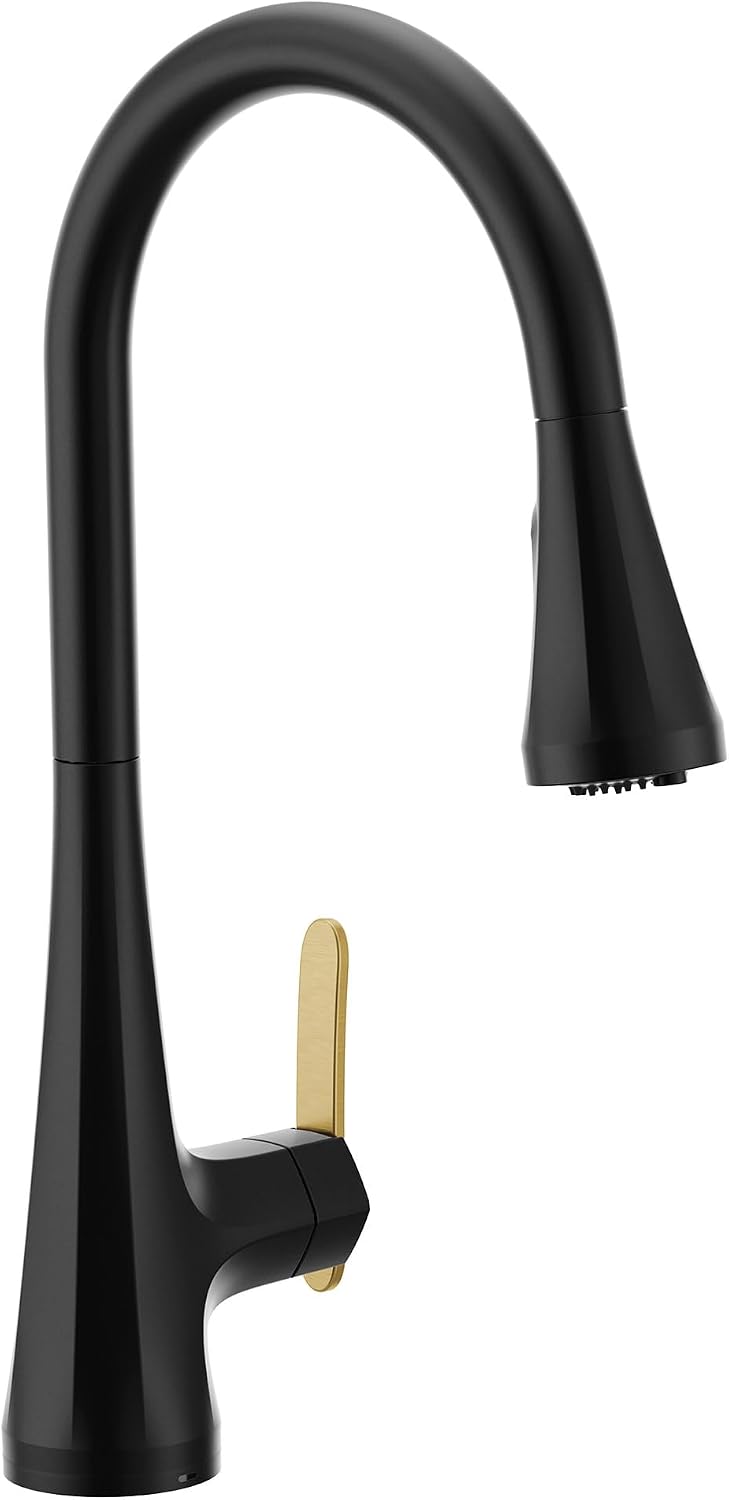 Moen Sinema Matte Black 3-in-1 Water Filtration One-Handle Pulldown Kitchen Faucet, Water Filter for Sink Faucet Sold Separately, FS7235BL
