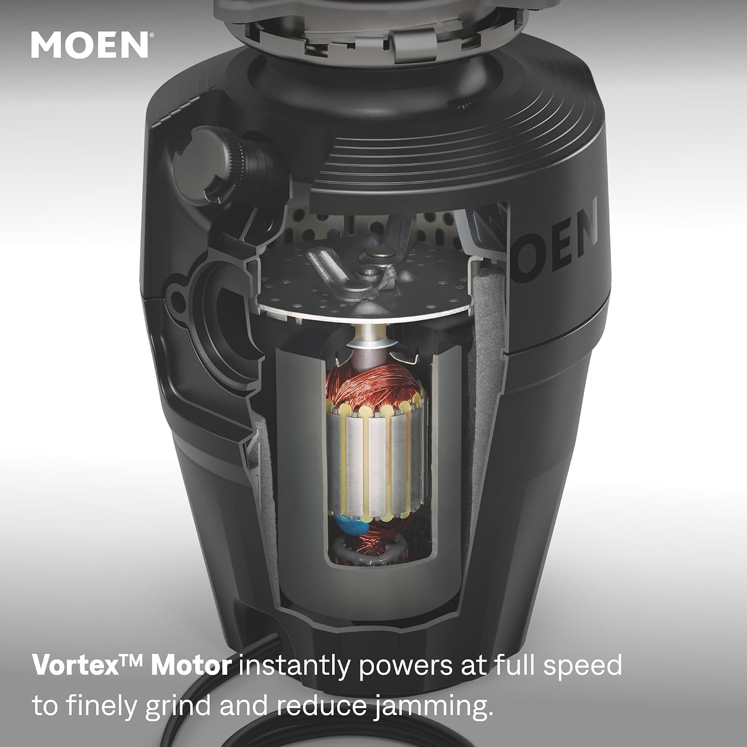 Moen EX Series 3/4 HP Garbage Disposal, Black, EX75C