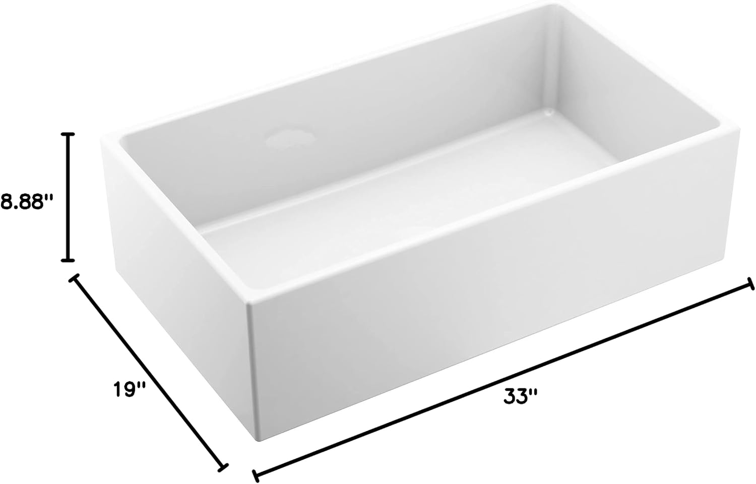Moen FC331910 Apron-Front Fireclay Single Bowl Undermount Kitchen Sink, 33", White