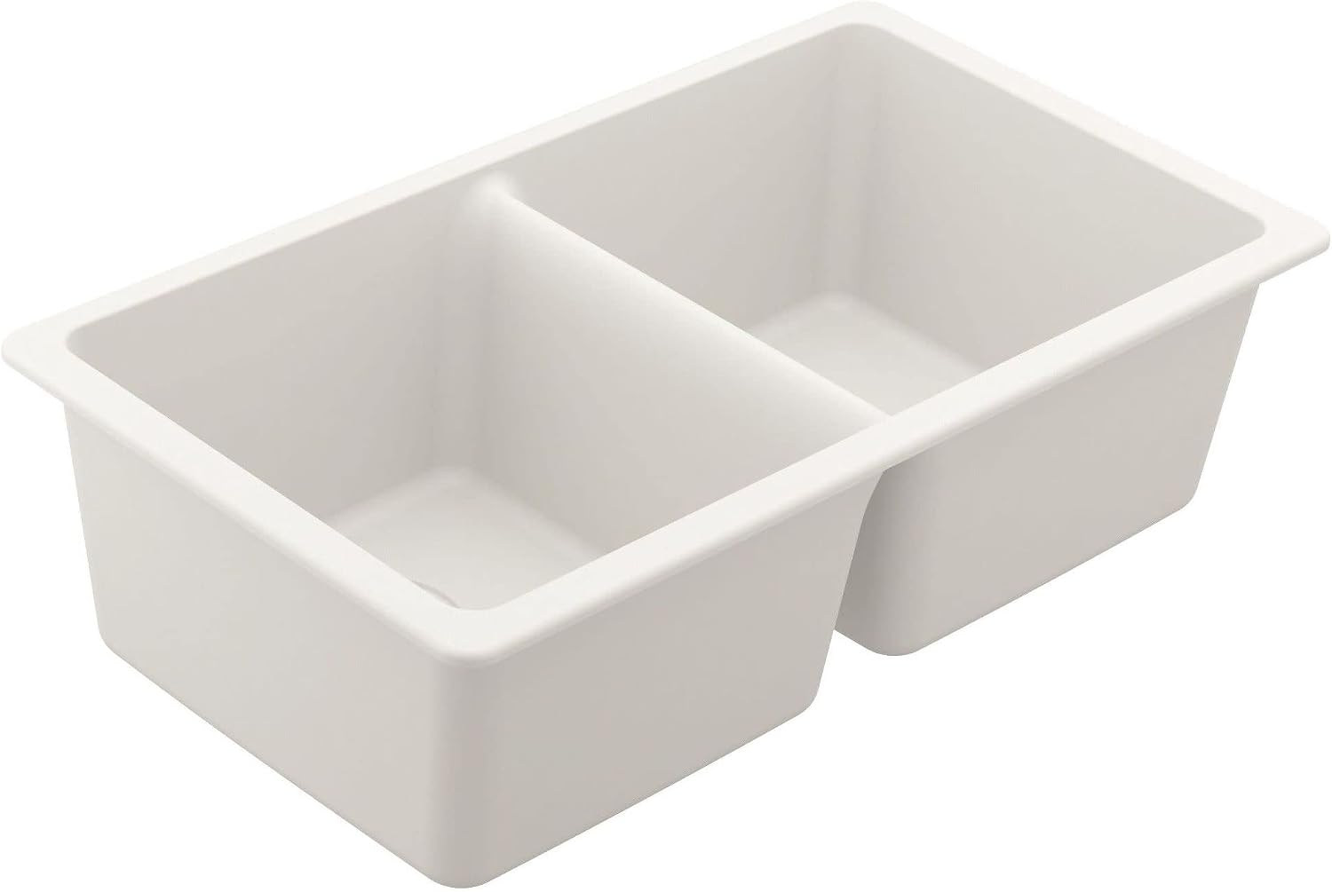 Moen Host White Granite 33-Inch Wide x 9.5-Inch Deep Undermount Double Bowl Kitchen Sink, GGW4012B