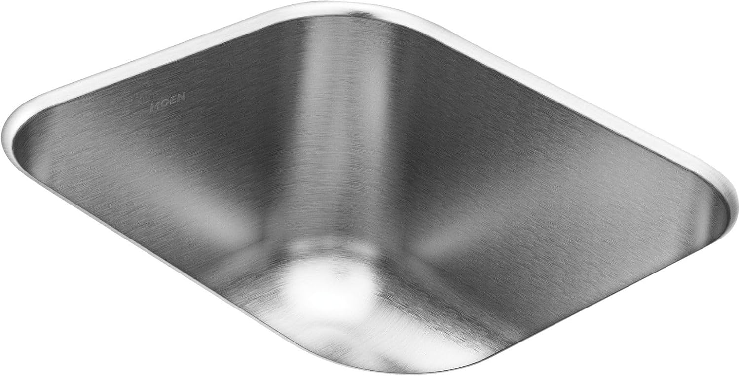 Moen 1800 Series Undermount Single Bowl Bar Sink, Stainless, GS18442