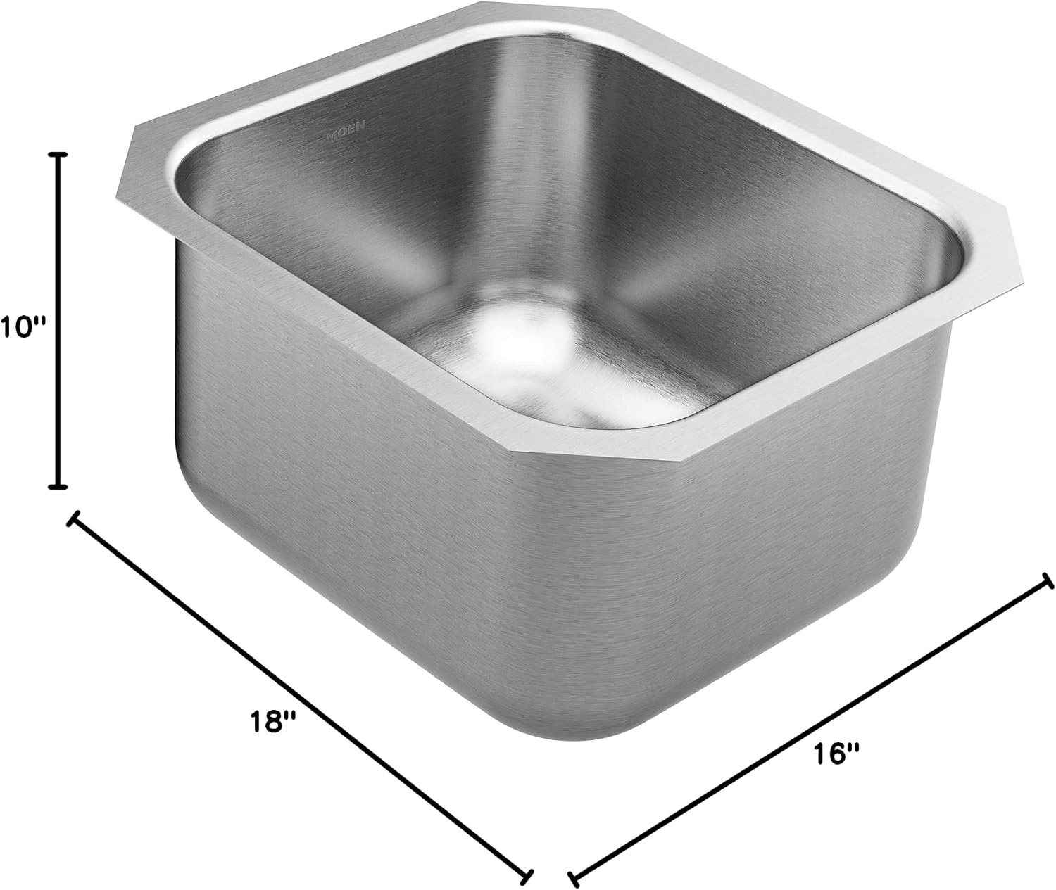 Moen 1800 Series Undermount Single Bowl Bar Sink, Stainless, GS18442