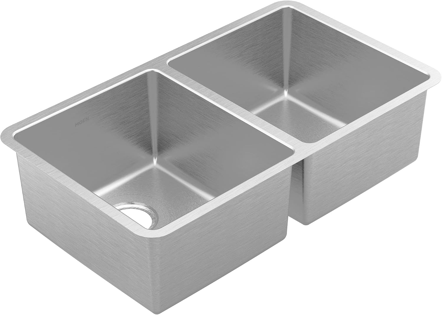 Moen Prep 18-Gauge Stainless Steel Undermount 31.75" x 18.5" x 9" Double Bowl Kitchen Sink with Rear Drains, GS18259B