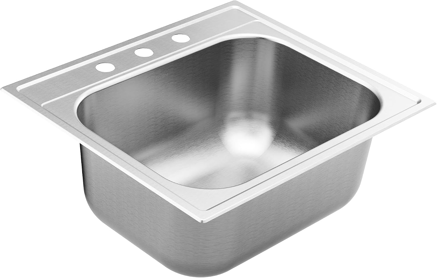 Moen GS181953Q 1800 Series 25-inch 18 Gauge Drop-in Single Bowl Stainless Steel Kitchen or Bar Sink, 9-inch Depth, Featuring QuickMount